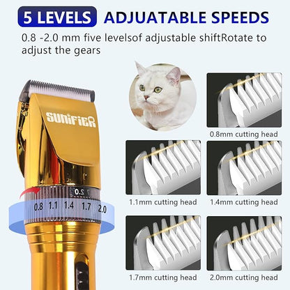 Professional Dog Grooming Clippers for Thick Coat - Sheep Shears for Dogs with Thick Hair – Pet Grooming Clippers for Cats, Sheeps, Horse (Gold)