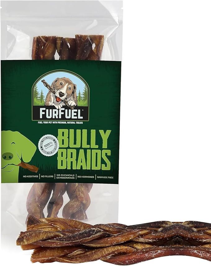Braided Bully Sticks Variety Pack for Dogs - Suitable for Small, Medium, and Large Breeds – 3 Pack of 6-Inch Dog Bully Sticks - Low Odor, All-Natural Chew (6 Inch, 3 Count)