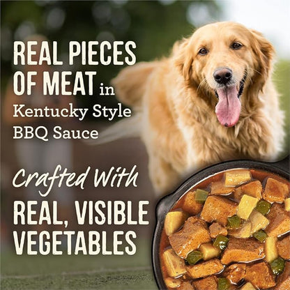 Merrick Slow-Cooked BBQ Premium And Healthy Real Meat Grain Free Canned Dog Food, Kentucky Style With Lamb - (Pack of 12) 12.7 oz. Cans