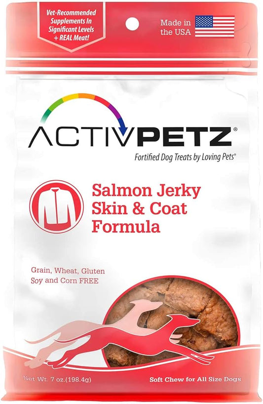 Loving Pets Activpetz Salmon Jerky Skin & Coat Formula Dog Treat, 7 Oz