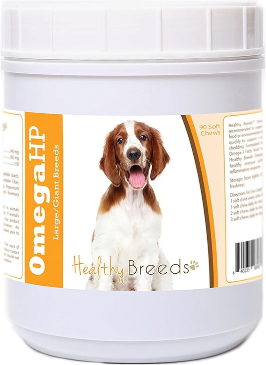Healthy Breeds Welsh Springer Spaniel Omega HP Fatty Acid Skin and Coat Support Soft Chews 90 Count