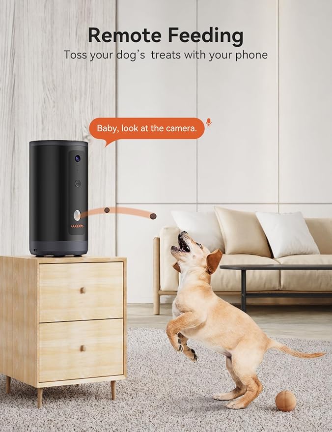 WOPET 300° Dog Camera with Treat Dispenser, [New 2024] 5G WiFi Pet Camera Treat Tossing for Cats and Dogs, 1080P HD with Night Vision, 2-Way Audio for Monitoring Your Pet on Phone app