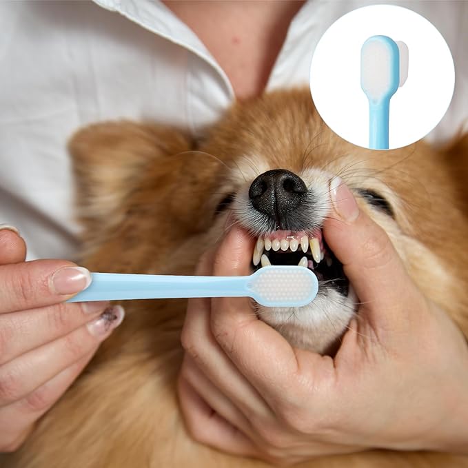 3 Pack Pet Cat Dog Toothbrush, Extra Soft Smal Dog Dental Care Toothbrush, Puppy Dental Cleaning Teeth Brushes for Small Dog Cat, Pet Deep Clean Dense Brush