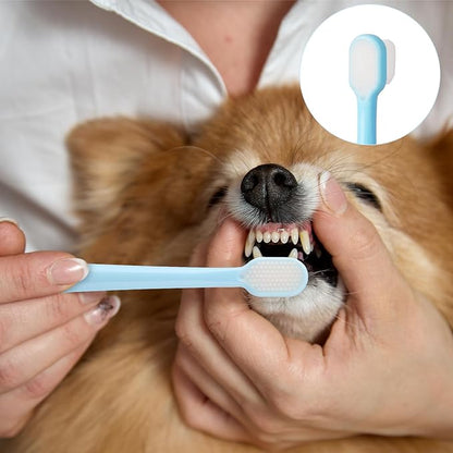 3 Pack Pet Cat Dog Toothbrush, Extra Soft Smal Dog Dental Care Toothbrush, Puppy Dental Cleaning Teeth Brushes for Small Dog Cat, Pet Deep Clean Dense Brush