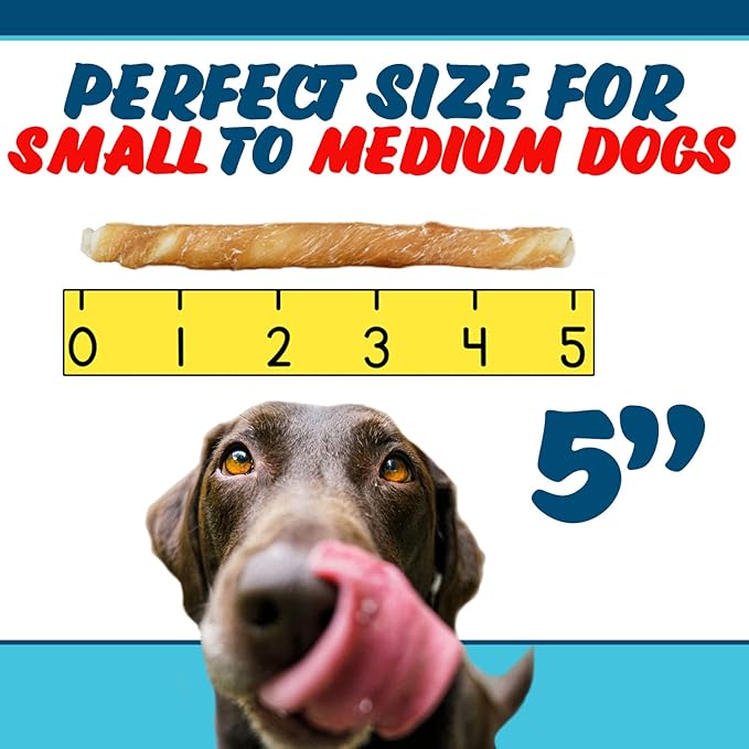 Chicken On A Stick Crunchy & Chewy Chicken Jerky Wrapped Rawhides for Dogs, Made in USA 2 in 1 Dog Treats for Small Dogs to Medium Dogs, Medium 35 Ct