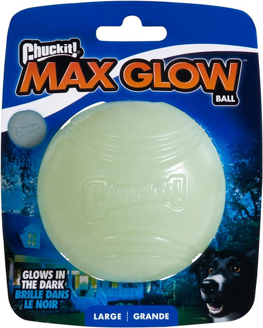 Chuckit! Max Glow Ball Dog Toy, Large (3 Inch Diameter) for Dogs 60-100 lbs, Pack of 1