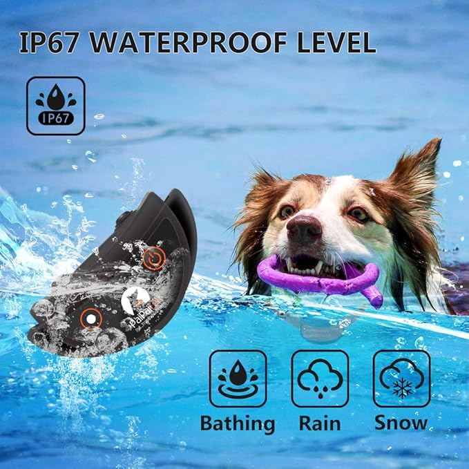 Paipaitek Vibrating Dog Collar, No Shock Dog Training Collar 2 Dogs, Deaf Dog Collars w/2 Receivers, Rechargeable & Waterproof, Up to 1600Ft Remote Range