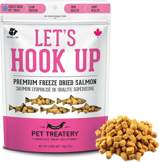 Freeze Dried Salmon Treats for Dogs & Cats (1.76 oz, Pack of 1) - Single Ingredient Dog Treats, Cat Treats - Natural Dog Treats, Grain Free