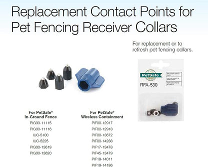 PetSafe Collar Replacement Contact Points Kit for Pet Fencing Receiver Collars - Compatible with Stay and Play Dog & Cat and YardMax Fence Collars - includes 2 Short, 2 Long Points, 1 Probe Wrench