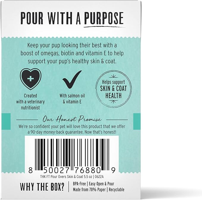 The Honest Kitchen Functional Pour Overs: Skin & Coat - Salmon Stew Dog Food Topper, 5.5 oz x12