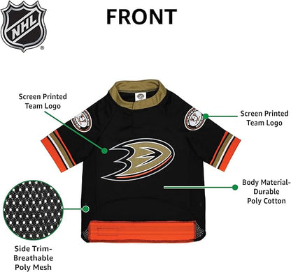 Pets First NHL Anaheim Ducks Jersey for Dogs & Cats, Medium. - Let Your Pet be a Real NHL Fan!