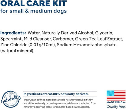 Fresh Breath Certified Wellness Collection Vet Strength Oral Care Kit for Small & Medium Dogs - Removes Plaque & Tartar - Freshens Bad Dog Breath - Teeth Cleaning Kit