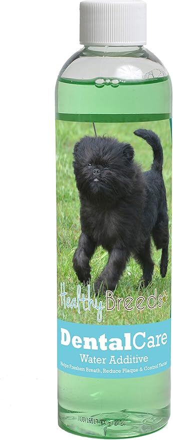 Healthy Breeds Dog Dental Care Water Additive for Affenpinscher - Helps Freshen Breath, Reduce Plaque & Control Tartar - Mint Flavor - 8 oz
