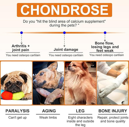 Glucosamine for Dogs, Hip and Joint Supplement (150 Tablets 13.2 oz) - Joint Care Chews w/Chondroitin Sulfate, MSM, Hemp Oil - Arthritis Pain Relief, Mobility Support for Small & Large Breed