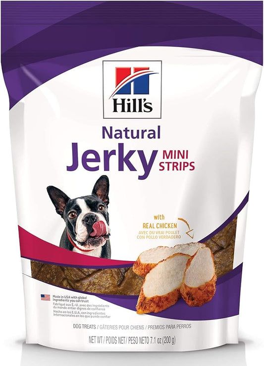 Hill's Natural Jerky Strips, All Life Stages, Great Taste, Dog Treats, Chicken (small & mini breeds), 7.1 oz Bag