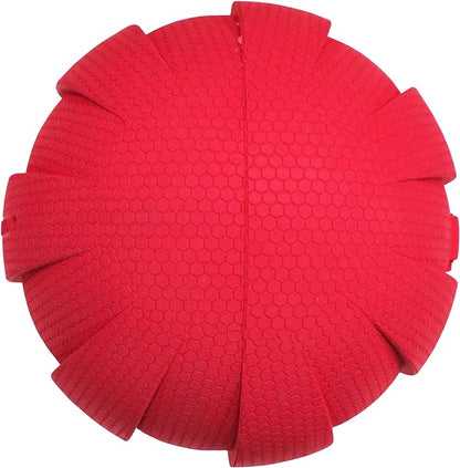 Nerf Dog Rubber Ball Dog Toy with Interactive Squeaker, Lightweight, Durable and Water Resistant, 4 Inch Diameter for Medium/Large Breeds, Single Unit, Red