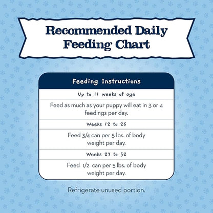 Blue Buffalo Baby BLUE Natural Puppy Wet Dog Food, Healthy Growth Formula with DHA, Chicken and Vegetable Recipe, 12.5-oz. Cans (12 Count)