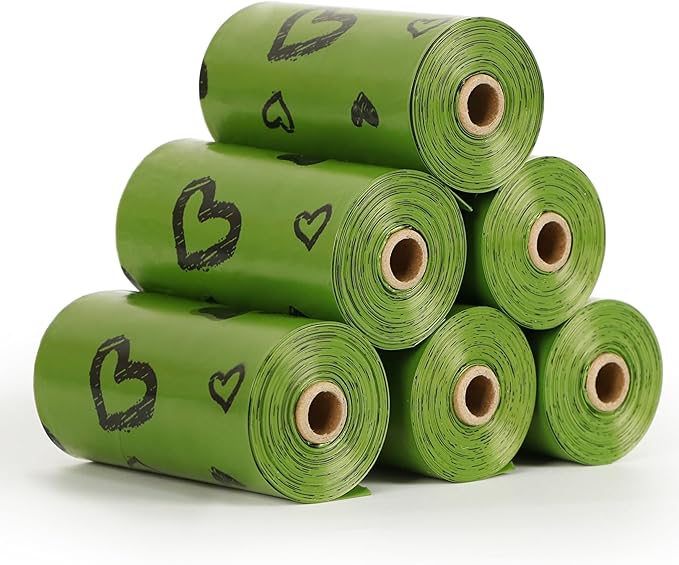 Dog Poop Bag Rolls - 540 Count Dog Waste Bags with Dispenser, Extra Thick Strong Leak proof Poop Bags for Dogs Doggy | Scented Dark Green