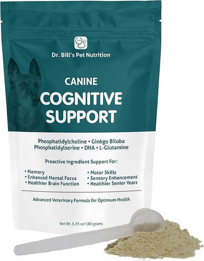 Dr. Bill’s Canine Cognitive Support | Memory Support Supplement Multivitamin for Dogs | Contains Gingko Biloba, L-Carnosine, Vitamin B-12, L-Glutamine, L-Tyrosine, and DHA for Adult and Senior Dog