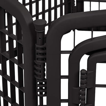 Amazon Basics 8-Panel Octagonal Plastic Pet Pen Fence Enclosure With Gate - 64 x 64 x 34 Inches, Black