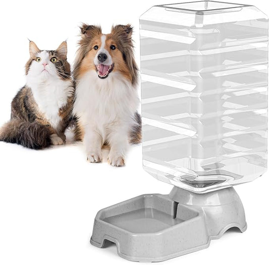 Large Dog Water Bowl Dispenser, 3 Gallon Automatic Gravity Cat Waterer, Self-Filling Large Capacity Pet Water Dispenser Station, 100% BPA-Free, Transparency, Safe and Unplugged for Pet Dogs and Cats