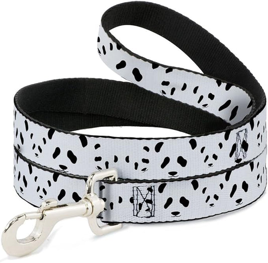 Buckle-Down Pet Leash - Panda Bear Spots - 4 Feet Long - 1" Wide