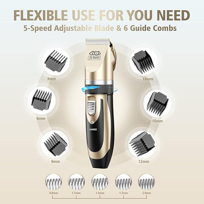 Dog Clippers Low Noise Professional Rechargeable Cordless Quiet Dog Grooming Kit for Cats Pets
