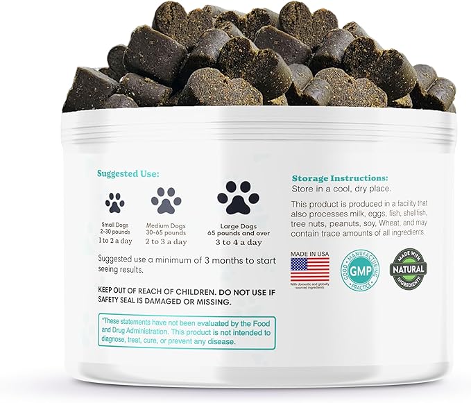Ultimate Dog PROBIOTIC Chews - Boosts Gut Health and Eases Allergies with PROBIOTICS, POSTBIOTICS, PREBIOTICS (FOS) Inulin - Colostrum - Glutamine - Mushrooms -Pumpkin-QUERCETIN and a SUPERFOOD Blend
