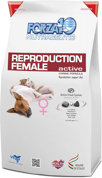 Forza10 Active Reproduction, Female, Dry Dog Food, 18 Pounds, Helps Reproductive Issues, Breeding, Male Dog Infertility and mating Issues in All Dog Breeds.