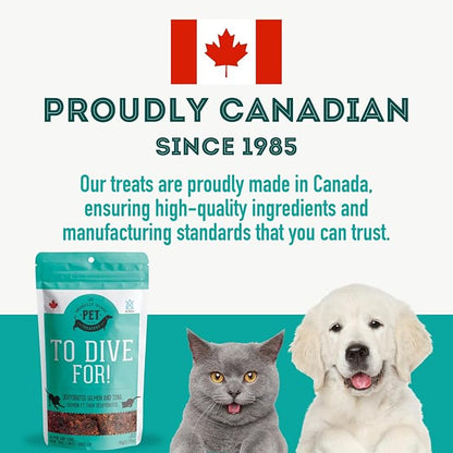 Dehydrated Protein Wild Salmon & Tuna Treat for Dogs & Cats Slowly Dehydrated Raw Single Ingredient Keep Nurtients Vitamins and Healthy Oils Made