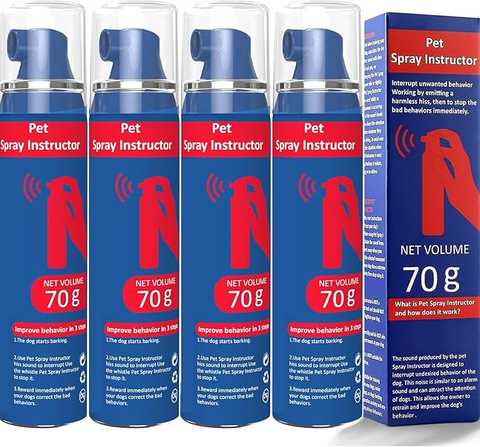 Gutes Leben Dog Instructor Spray, 70ml Spray Corrector Dog Trainer, Safe Humane & Effective Stop Barking, Jumping Up, Food Stealing, Dog Fights & Attacks, Help Stop Unnecessary Dog Behaviour (4 Pack)