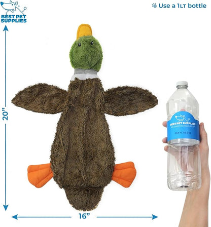 Best Pet Supplies Stuffing Free Squeaky Dog Toys for Small Dogs, Medium Dogs, and Large Dogs, Durable, Best Dog Chew Toy for Teething Puppy, Indoor Play, Holds Plastic Bottle - 4 Figures, Large