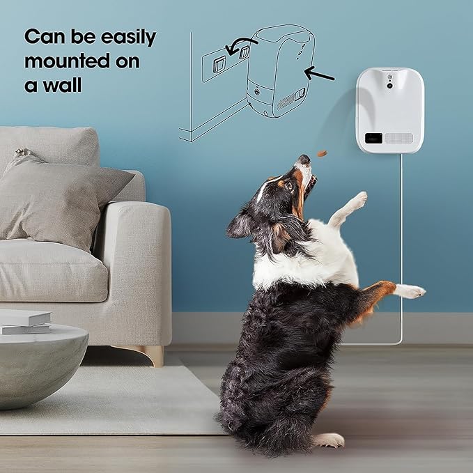 Closer Pets TreatView 1080p Pet Camera and Treat Dispenser with Motion Activation, for Indoor Use (iOS/Android Compatible)