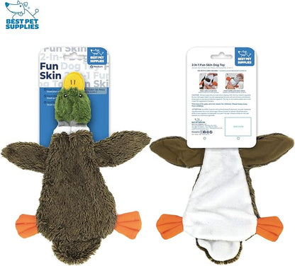 Best Pet Supplies Stuffing Free Squeaky Dog Toys for Small Dogs, Medium Dogs, and Large Dogs, Durable, Best Dog Chew Toy for Teething Puppy, Indoor Play, Holds Plastic Bottle - Wild Duck, Medium