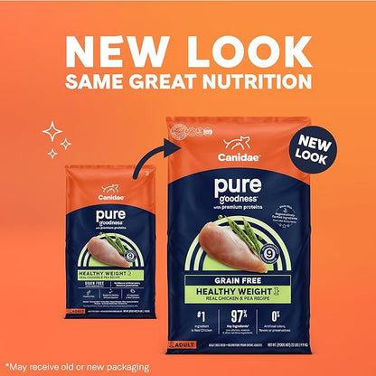 Canidae PURE Healthy Weight Limited Ingredient Premium Adult Dry Dog Food, Chicken and Pea Recipe, 22 Pounds, Grain Free