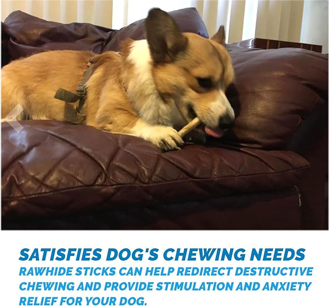 Dog Skinny Rawhide Rolls |Chew Bones for Small Dogs (15 Count) 5-6" - Beef Hide Skinny Rolls -100% Natural Chews Premium Raw Hides Bulk Treats