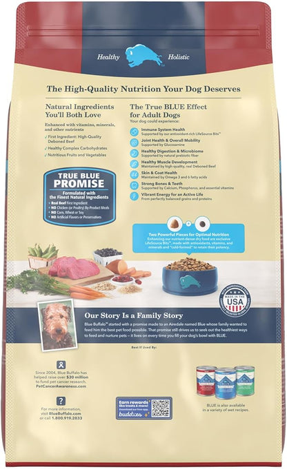 Blue Buffalo Life Protection Formula Natural Adult Dry Dog Food, Beef and Brown Rice 15-lb