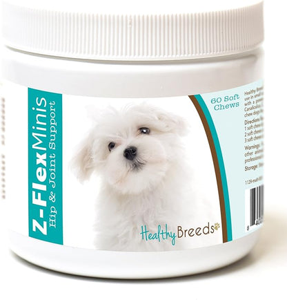 Healthy Breeds Maltese Z-Flex Minis Hip and Joint Support Soft Chews 60 Count