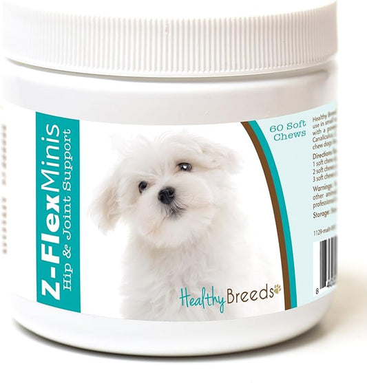 Healthy Breeds Maltese Z-Flex Minis Hip and Joint Support Soft Chews 60 Count