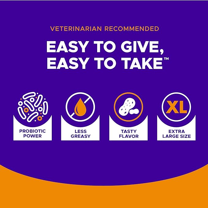VETRISCIENCE Pinchers XL Pill Hiding Treats for Dogs – Extra Large Pill Hiders with Probiotics, Great for Medicine, Large Capsules and Tablets