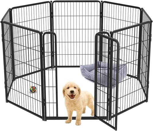 FXW Homeplus Dog Playpen Designed for Indoor Use, 40" Height for Large Dogs, Black│Patented