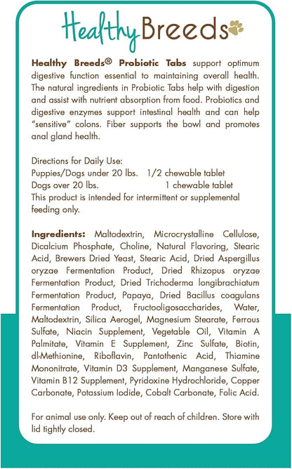 Healthy Breeds Bernese Mountain Dog Probiotic Tabs 120 Count
