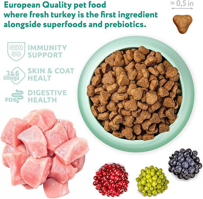 OPtimeal Dry Dog Food for Medium Dogs - Proudly Ukrainian - Dog Food Dry Recipe with High-Protein to Support Healthy Digestion for Medium Breeds (8.8 lbs, Turkey & Rice)