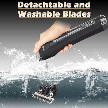 Dog Clippers for Grooming, 5-Speed Quiet High Power Dog Grooming Kit, Low Noise Rechargeable Cordless Electric Pet Hair Clipper Trimmer Shaver for Small Large Dogs Cats