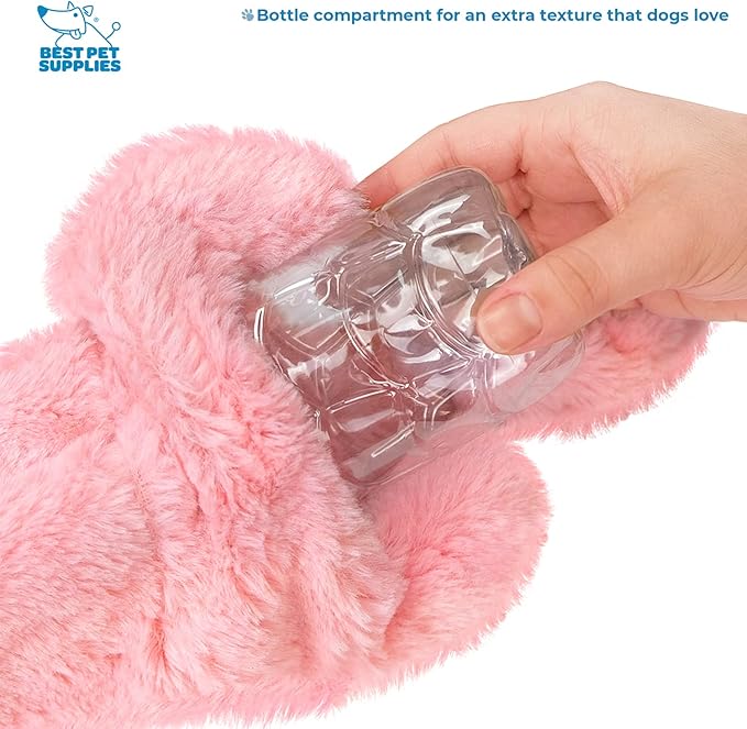Best Pet Supplies Stuffing Free Squeaky Dog Toys for Small Dogs, Medium Dogs, and Large Dogs, Durable, Best Dog Chew Toy for Teething Puppy, Indoor Play, Holds Plastic Bottle - Pig, Medium