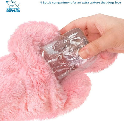 Best Pet Supplies Stuffing Free Squeaky Dog Toys for Small Dogs, Medium Dogs, and Large Dogs, Durable, Best Dog Chew Toy for Teething Puppy, Indoor Play, Holds Plastic Bottle - Pig, Medium