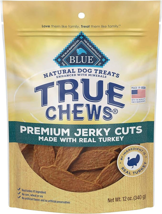 Blue Buffalo True Chews Premium Jerky Cuts Natural Dog Treats, Turkey 12 oz bag