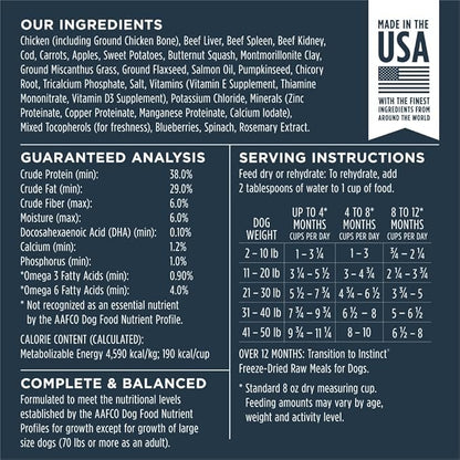 Instinct Freeze Dried Raw Meals for Puppies Grain Free Cage Free Chicken Recipe Dog Food, 9.5 oz. Bag