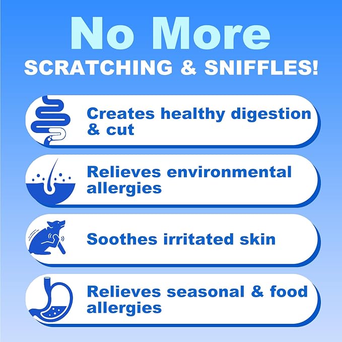 Dog Allergy Relief Chews, Itch Relief and Probiotics for Dogs, Fish Oil Omega 3, Seasonal Allergies, Itchy Skin Relief, Anti Itch Treats, Immune Health Supplement (Chicken, 120 Chews)