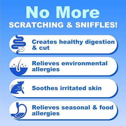 Dog Allergy Relief Chews, Itch Relief and Probiotics for Dogs, Fish Oil Omega 3, Seasonal Allergies, Itchy Skin Relief, Anti Itch Treats, Immune Health Supplement (Chicken, 120 Chews)